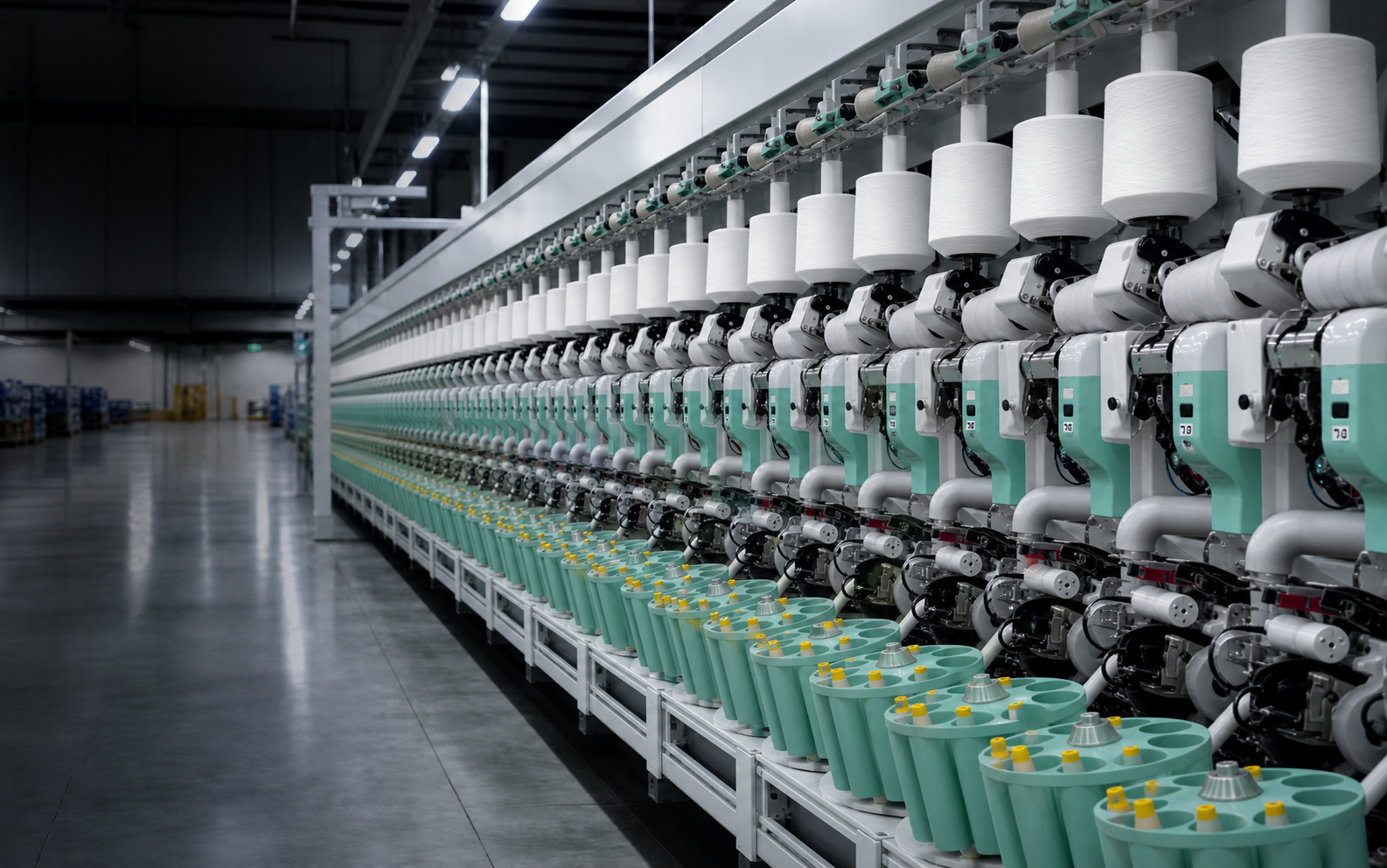 Eco Pulsar automatic winding machine operating in a spinning mill